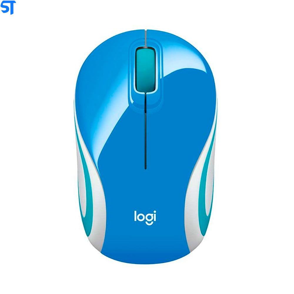Mini Mouse Sem Fio Logitech M187 Com Receptor Conexão USB e Pilha Inclusa - Azul